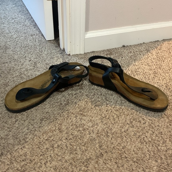 Birkenstock black Papillio Gizeh Solely wedge sandal shoes sz 9 - Picture 5 of 7